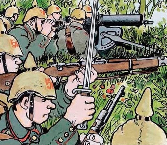 ¡PUTA GUERRA! 1914-1919 (Edición de Coleccionista + DVD), de Tardi y Verney Página interior de Puta Guerra, de Tardi y Verney