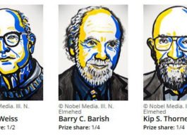 Rainer Weiss, Barry C. Barish y Kip S. Thorne, Premio Nobel de Física de 2017