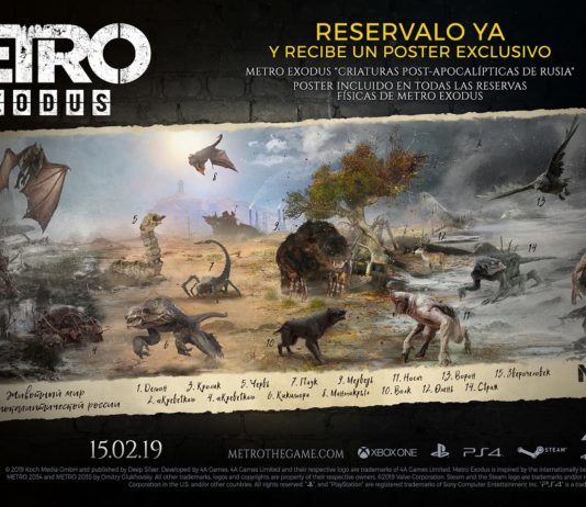 Las nuevas criaturas de Metro Exodus se incluirán en un póster de las copias físicas