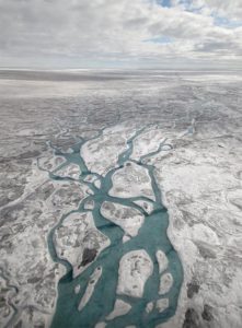 Agua fusionada en la capa de hielo de Groenlandia