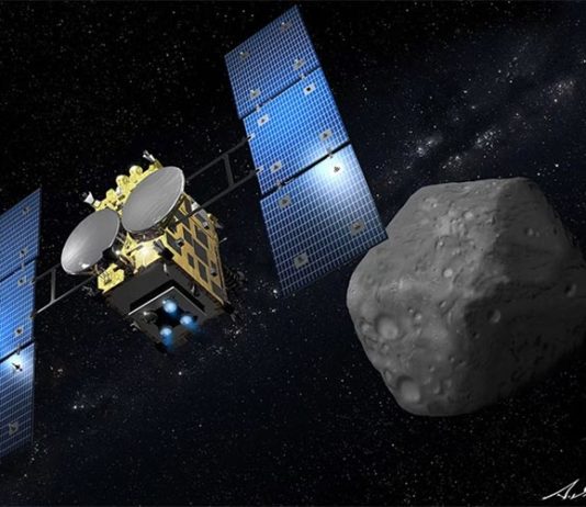 La nave espacial japonesa Hayabusa2 comienza el descenso del rover al asteroide Ryugu Nave espacial Hayabusa2 junto al asteroide Ryugu