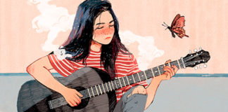 “La chica de las mariposas” de Javier Martínez: un caleidoscopio de una vida fragmentada Ilustración de portada de "La chica de las mariposas" de Javier Martínez diseñada por Marina Speer. | Fuente: Roomie Ediciones.