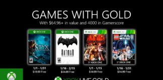 Confirmados los Juegos con Gold del próximo mes de enero