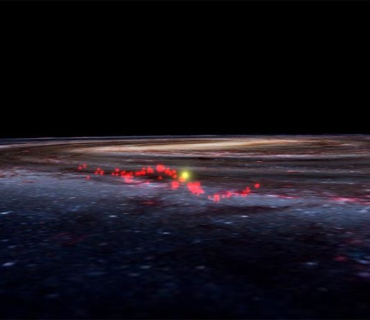 Un nuevo mapa de la Vía Láctea revela una ola gigante de viveros estelares que interactúa con el Sol Recreación de la Ola Radcliffe de la Vía Láctea