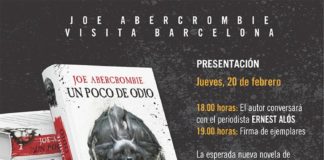 Joe Abercrombie visita mañana jueves Barcelona para presentar Un poco de odio Presentación Abercrombie Gigamesh