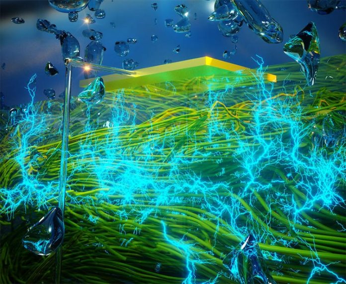 Película delgada de nanocables de proteínas que generan electricidad a partir de la humedad atmosférica