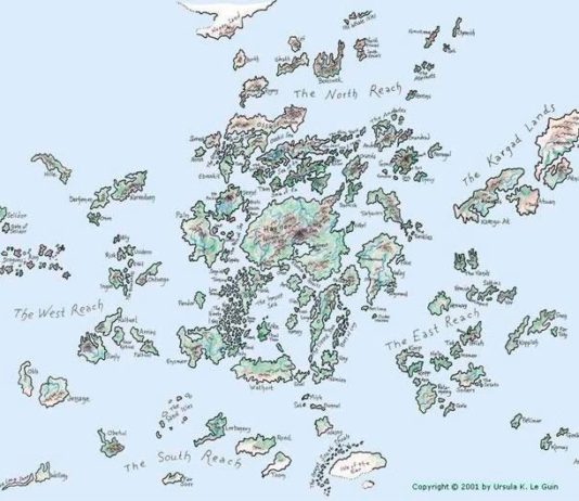 El mundo de Terramar, de Ursula K. Le Guin Mapa de Terramar