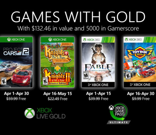 Project CARS 2 y Fable, en Games with Gold de abril