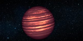 Astrónomos miden por primera vez la velocidad de los vientos de una enana marrón Representación de una enana marrón. Crédito: NASA/JPL-Caltech.