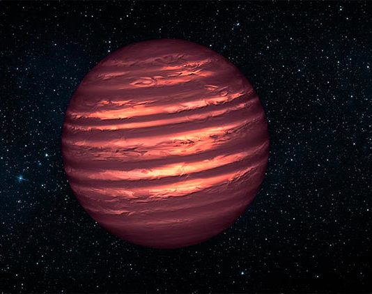 Astrónomos miden por primera vez la velocidad de los vientos de una enana marrón Representación de una enana marrón. Crédito: NASA/JPL-Caltech.