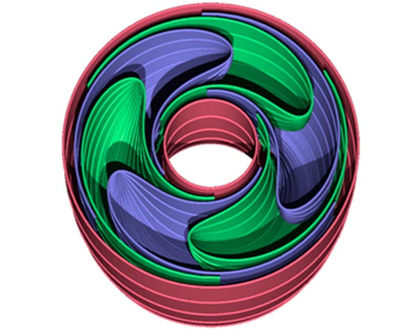 Modelo tridimensional de una foliación de Reeb