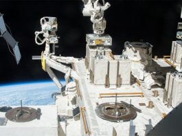 Según un estudio, una bacteria podría sobrevivir al viaje de la Tierra a Marte El experimento de exposición bacteriana tuvo lugar de 2015 a 2018 utilizando la Instalación Expuesta ubicada en el exterior de Kibo, el Módulo Experimental Japonés de la Estación Espacial Internacional. Crédito: JAXA / NASA