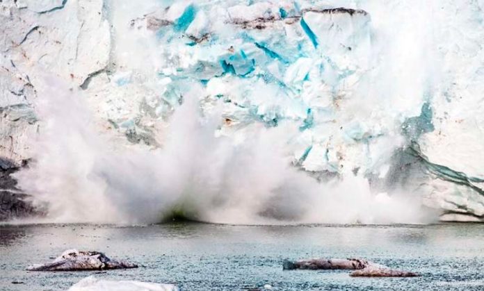 Hielo de Groenlandia desprendiéndose al mar Hielo de Groenlandia desprendiéndose al mar