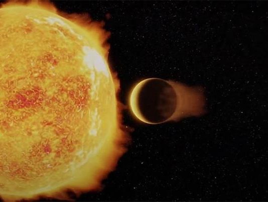 LTT 9779b, el primer Neptuno Ultra Caliente, es un mundo candente improbable Concepción artística de un Neptuno Ultra Caliente frente a su estrella