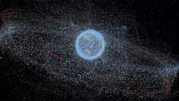 Distribución de la basura espacial alrededor de la Tierra (ESA)