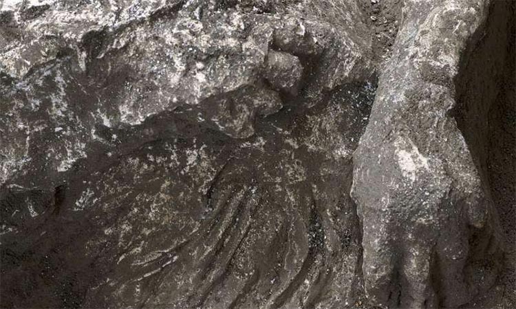 Detalle de uno de los cuerpos hallados en Pompeya