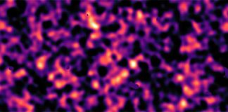 Detectan un halo extendido de materia oscura alrededor de una antigua galaxia enana Mapa de materia oscura de la región de estudio KiDS (región G12)