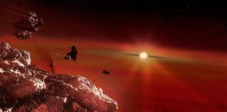 Encuentran corteza vaporizada de planetas como la Tierra en enanas blancas Impresión artística de restos de corteza planetaria que se desintegran bajo las fuerzas de las mareas alrededor de una de las enanas blancas frías observadas