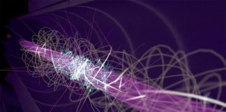 Tecnología: Primera manipulación mundial de antimateria por láser Antimateria: Ilustración artística del movimiento de un átomo de antihidrógeno en la trampa magnética ALPHA, antes (gris) y después (azul) del enfriamiento con láser. Las imágenes muestran varias longitudes de la pista del antihidrógeno