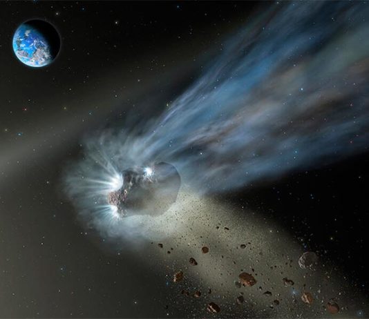 El cometa Catalina sugiere que los cometas entregaron carbono a los planetas rocosos que permitió la vida Esta ilustración de un cometa de la Nube de Oort a su paso por el sistema solar interior con polvo y gas que se evaporan en su cola. Las observaciones de SOFIA del cometa Catalina revelan que es rico en carbono, lo que sugiere que los cometas entregaron carbono a los planetas terrestres como la Tierra y Marte a medida que se formaron en el sistema solar temprano