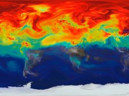 Observaciones directas confirman que los humanos desequilibran el balance energético de la Tierra Un modelo de supercomputadora de la NASA muestra cómo los gases de efecto invernadero como el dióxido de carbono (CO2), un factor clave del calentamiento global, fluctúan en la atmósfera de la Tierra durante todo el año, y afectan al balance energético de la Tierra