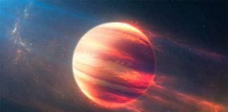 Astrónomos descubren cuatro nuevos exoplanetas del tipo «Júpiter caliente» Ilustración de un Júpiter caliente