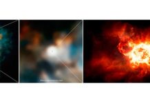 Hubble resuelve el misterio de la atenuación de una estrella monstruosa: VY Canis Majoris Este zoom en VY Canis Majoris es una combinación de imágenes del Hubble y la impresión de un artista