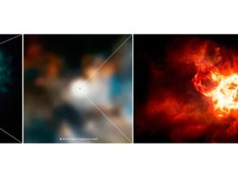 Hubble resuelve el misterio de la atenuación de una estrella monstruosa: VY Canis Majoris Este zoom en VY Canis Majoris es una combinación de imágenes del Hubble y la impresión de un artista