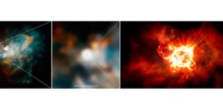 Hubble resuelve el misterio de la atenuación de una estrella monstruosa: VY Canis Majoris Este zoom en VY Canis Majoris es una combinación de imágenes del Hubble y la impresión de un artista