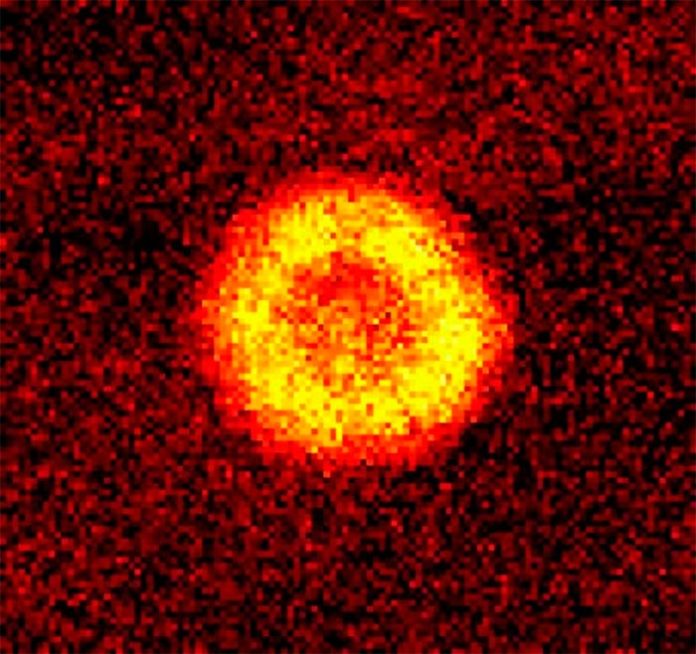 Imagen de las moléculas reunidas con éxito en un condensado de Bose-Einstein, en un mismo estado cuántico Imagen de las moléculas reunidas con éxito en un condensado de Bose-Einstein, en un mismo estado cuántico