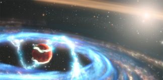 Hubble observa cómo crece un planeta gigante gaseoso: PDS 70b Esta ilustración del exoplaneta PDS 70b que se está formando recientemente muestra cómo el material puede caer sobre el planeta gigante a medida que aumenta la masa