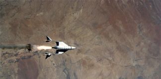 La nave espacial de Virgin Galactic asciende desde Nuevo México VSS Unity de Virgin Galactic