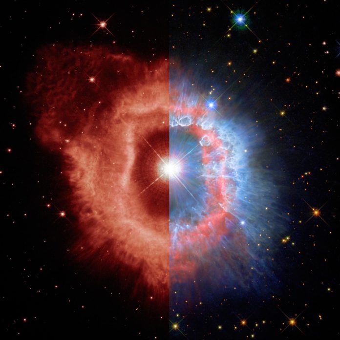 Imagen del 31 aniversario de Hubble: Dos nuevas vistas de la estrella AG Carinae Imagen del 31 aniversario de Hubble: Dos nuevas vistas de la estrella AG Carinae
