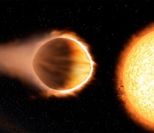 Descubierto un nuevo exoplaneta del tipo Júpiter ultracaliente: TOI-1518b Esta ilustración muestra el exoplaneta WASP-121b, un Júpiter ultracaliente que se encuentra tan cerca de su estrella anfitriona que su atmósfera del lado del día es lo suficientemente caliente como para hervir el hierro
