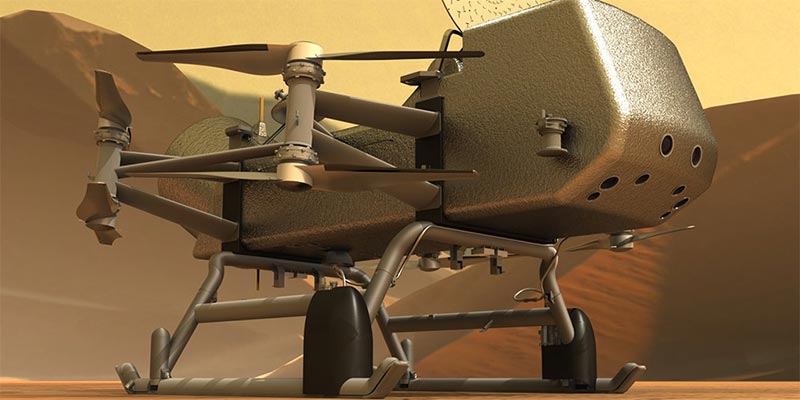 El dron robótico que llevará la sonda Dragonfly a Titán