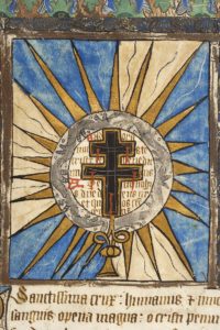 Una cruz, la segunda iluminación del rollo. Crédito: Gail Turner / Revista de la Asociación Arqueológica Británica