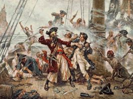 Piratas. Una historia desde los vikingos hasta hoy, de Peter Lehr: Mirada larga, global y ajena a prejuicios étnicos Piratas: Barbanegra lucha contra el teniente Maynard en el apogeo de la Edad de Oro de la piratería