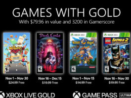 Xbox auncia los Games with Gold del mes de noviembre