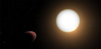 Cheops descubre un exoplaneta con forma de pelota de rugby: WASP-103b Impresión artística del planeta WASP-103b y su estrella anfitriona