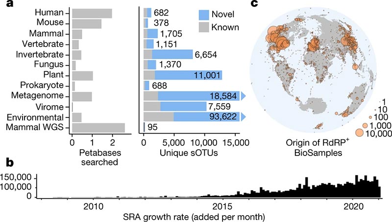 Análisis de los datos de búsqueda mundial de virus de ARN