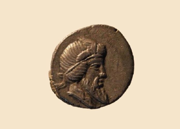 Uno de los denarios romanos analizados Uno de los denarios romanos analizados