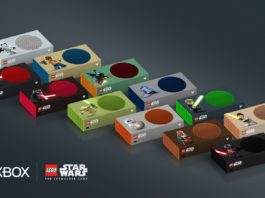 Xbox se personaliza con motivo del día de la fuerza box Series S LEGO SW