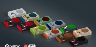 Xbox se personaliza con motivo del día de la fuerza box Series S LEGO SW