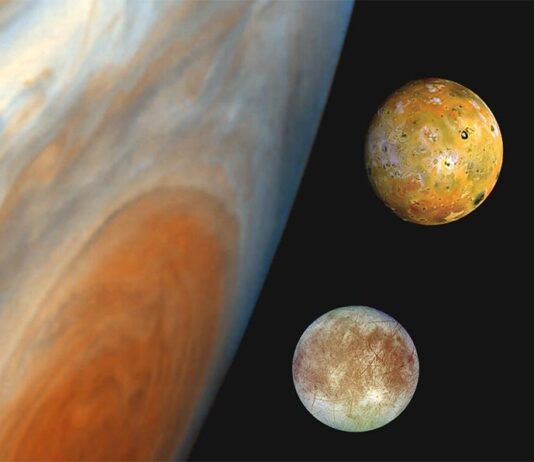 Científicos mapean residuos de dióxido de azufre en la luna helada Europa de Júpiter Los científicos del SwRI utilizaron el telescopio espacial Hubble para obtener imágenes de la superficie de la cuarta luna más grande de Júpiter, Europa