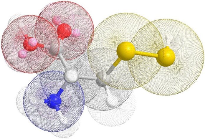 Un modelo de una molécula de persulfuro de cisteína