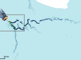 Un gran río bajo la capa de hielo de la Antártida podría afectar la pérdida de hielo Modelo del sistema fluvial de este río bajo la Antártida