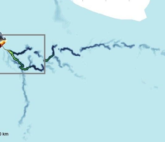 Un gran río bajo la capa de hielo de la Antártida podría afectar la pérdida de hielo Modelo del sistema fluvial de este río bajo la Antártida