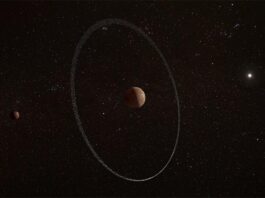 El planeta enano del Sistema Solar Quaoar tiene un anillo inesperado Impresión artística de Quaoar y su anillo