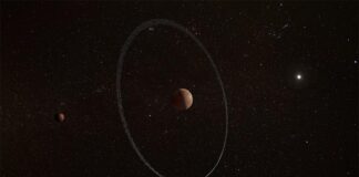 El planeta enano del Sistema Solar Quaoar tiene un anillo inesperado Impresión artística de Quaoar y su anillo
