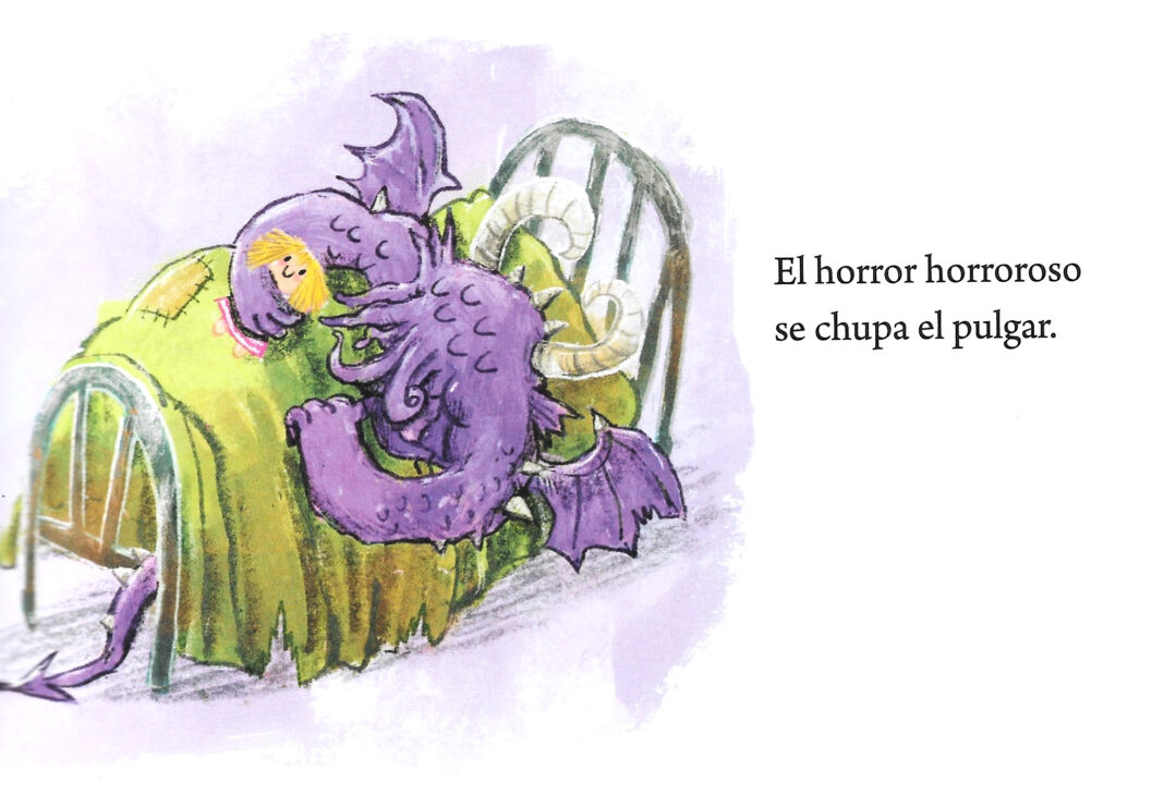 Fragmento de "Buenas noches, asquerosa cosa viscosa" de Huw Aaron, publicada por Beascoa.